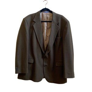 Haggar Mens Brown/Green Wool Jacket Gentlemans Fit Imperial Style 46R